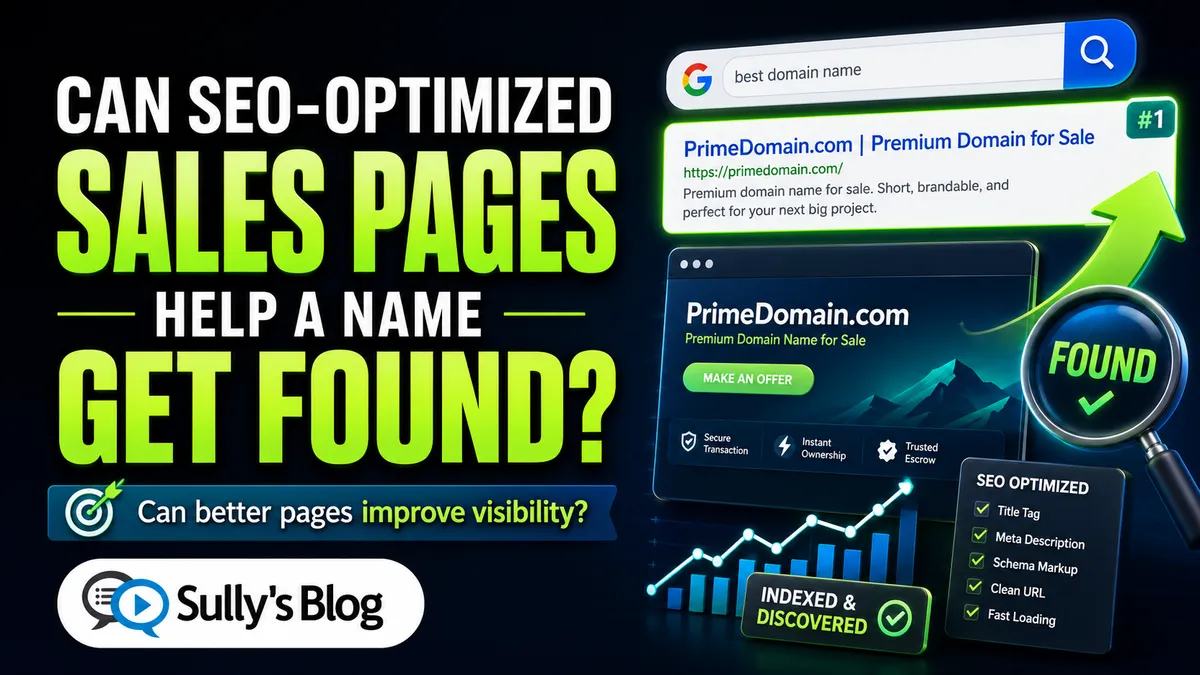 Can SEO-Optimized Domain Sales Pages Help a Name Get Found?