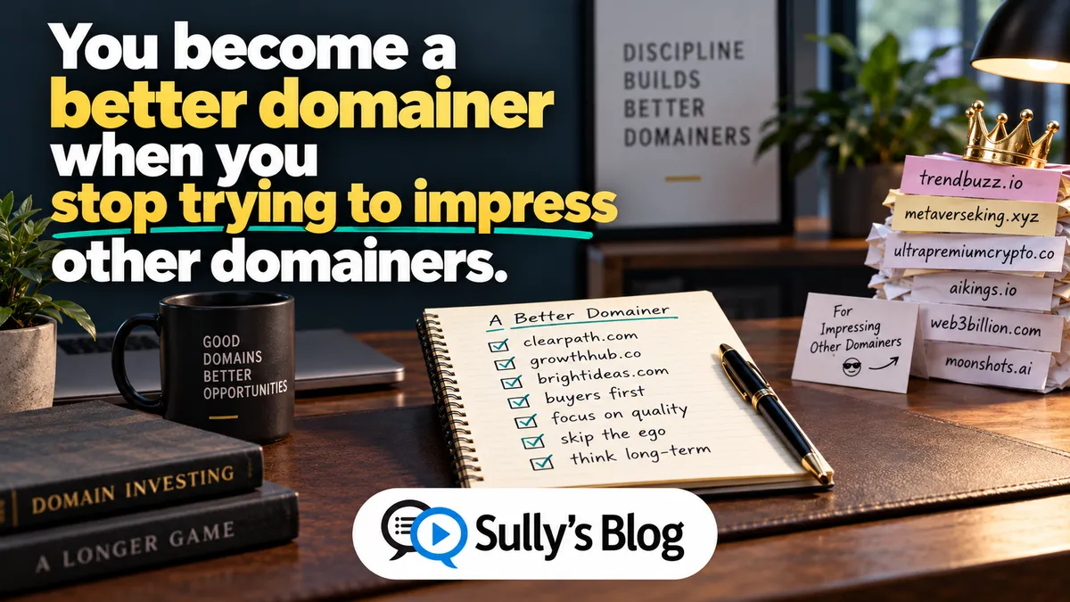 You Get Better at This When You Stop Trying to Impress Other Domainers